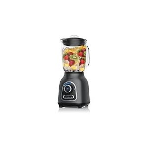 Arendo - Mixeur blender inox - Blender mixeur 1400 W avec récipient en verre 1,75 L - Couteau à 6 lames en inox - 3 programme, Crush, Smoothie, fonction impulsion, 30 niveaux de puissance 24000 tr/min