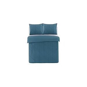 Papillon Canberra Housse de Couette en Coton p&eacute;trole 140 x 200/220 cm