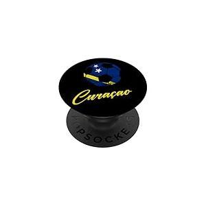 Ballon de Football Cura&ccedil;ao, Drapeau de Cura&ccedil;ao, Drapeau de Cura&ccedil;ao. PopSockets PopGrip Adh&eacute;sif