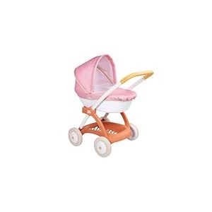 Smoby - Baby Nurse - Landau - pour Poupons et Poupées Jusqu'à 42 cms - Capote Rétractable - Panier de Rangement - A Partir de 18 Mois - Fabrication Espagnole