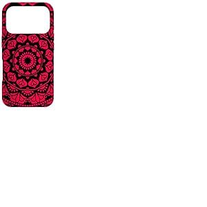 Mandala Noir et Rouge Chic Boho G&eacute;om&eacute;trique Fractal Zen Art Coque pour iPhone 17 Pro