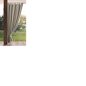 Eurofirany Garden Rideau Ext&eacute;rieur avec Onglet en Haut - 1 pc. Rideau Imperm&eacute;able, Coupe-Vent, Fermeture Velcro, Rideau pour Pergola, Gazebo, Terrasse, Pavillon, 155x260 cm, Cappuccino