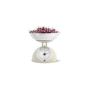 Balance de Cuisine M&eacute;canique Intemporelle Salter &ndash; Bol 2L Compatible Lave-Vaisselle, Cadrans Faciles &agrave; Lire, Grands Chiffres, Sans Piles, Design R&eacute;tro, Capacit&eacute; de 5kg, Peser les Ingr&eacute;dients, Cr&egrave;me