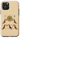 Beagle Atomic Sun Retro Mid Century Modern Dog Coque pour iPhone 11 Pro