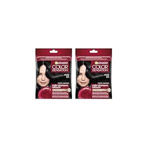 Garnier Color Shampoo Retouch Coloration Permanente Noir - 100% Couverture Cheveux Blancs - Dure Jusqu'à 4 Semaines (Lot de 2)