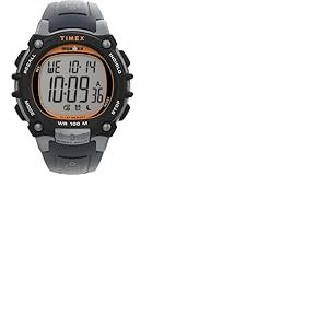 Timex Ironman Essential Montre pour Homme 44 mm - Bracelet en polyur&eacute;thane Gris, Cadran num&eacute;rique, bo&icirc;tier Gris, TW5M64500