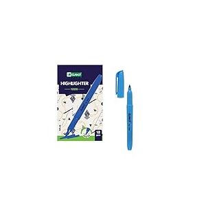 D.RECT 1226 Surligneur Bleu – Pointe Biseautée 1-5 mm, Lot de 12, École & Bureau
