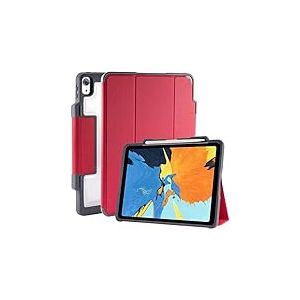 STM Bags Dux Plus Case Folio Étui de protection pour Apple 12,9" iPad Pro (2018) – Rouge/transparent [charge Apple Pencil 2 sans fil I Militaire Standard I Imperméable I Fonction support I Wake/Sleep]