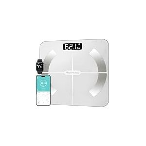 Healthkeep P&egrave;se Personne Num&eacute;riques, Balance Connect&eacute;e Bluetooth Imp&eacute;dancem&egrave;tre avec 13 Donn&eacute;es Corporelles (BMI/Graisse Corporelle/Masse Osseuse/BMR/Muscle/Eau) pour APP Max 180kg