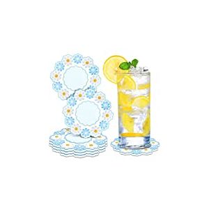 Epxee Lot de 6 sous-Verres en Silicone Lavable pour Boissons, Tasses, Bar, Bleu