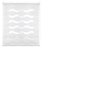 Decorblind Store Enrouleur Double Couche Nuit et Jour Installation Mur ou Plafond, Dimensions : 120 x 180 cm, Largeur x Longueur/Mesure Tissu Store : 117 x 175 cm, Blanc Store Enrouleur de fen&ecirc;tre