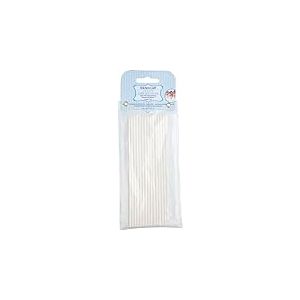 SWEETLY DOES IT KitchenCraft B&acirc;tonnets en Plastique pour Sucettes et Cake Pops, 15 cm, Blanc, Lot de 50