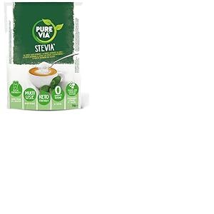 Pure Via - Poudre Cristallis&eacute;e, Alternative au Sucre d&rsquo;Origine Naturelle - St&eacute;via, Z&eacute;ro Sucre, 1 x 1Kg