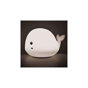 EURO MARKETING MANUFACTURING CUCCIOLIGHT Baleine Lampe LED en Silicone Souple, Blanc, Unique