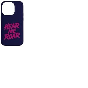 Hear Me Roar Brosse rétro Motif Chat Sauvage Rose Coque pour iPhone 14 Pro