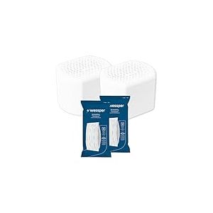 Wessper WES101 Lot de 2 d&eacute;shumidificateurs d'humidit&eacute; avec recharge de granul&eacute;s, rechargeables, r&eacute;duit les moisissures et les odeurs (blanc)