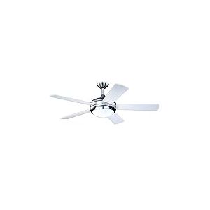 AireRyder FN75537 Ventilateur de Plafond Ursa avec télécommande et éclairage, boîtier Satin Nickel, Couleur des pales Blanc/pin, 132 cm, Métal, 75 W, 132 x 132 x 43 cm