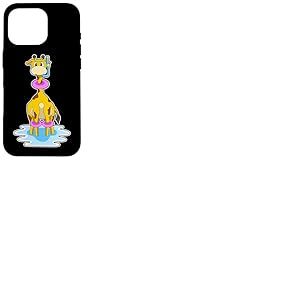 Girafe Natation Bouée Gonflable Été Coque pour iPhone 16 Pro