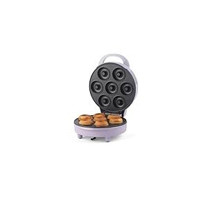 Giles & Posner Mini Donut Maker &ndash; Plaques de cuisson antiadh&eacute;sives pour 7 donuts, Machine &agrave; beignets facile &agrave; nettoyer, Fabricant de friandises pour enfants, Arr&ecirc;t automatique, Voyants lumineux, 1000W