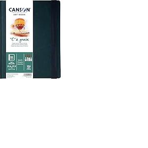 CANSON Art Book C à Grain - Carnet format portrait 64 pages 21.6x27.9cm papier dessin blanc grain fin 224g/m²