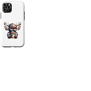 Cerf avec Chapeau Drapeau am&eacute;ricain et Casque Coque pour iPhone 11 Pro