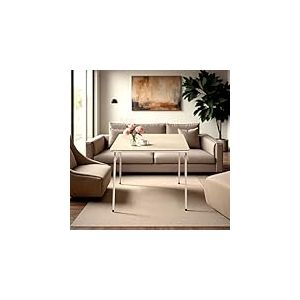 FurnitureR Table de Salon, Design Pliant Moderne, M&eacute;tal et Bois, Id&eacute;al pour Petits Espaces, Confort et &Eacute;l&eacute;gance,86 x 86 x 71cm