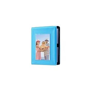 Zink Mini Album Photo 64 Poches avec Couverture à Fenêtre Transparente pour Papier Photo ZINK Zero Ink 2x3” (Bleu) Compatible avec Kodak, Lifeprint, Polaroid, HP, Canon, Fujifilm 2x3”