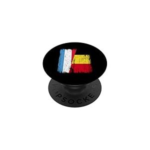 Maillot belge luxembourgeois demi drapeau belge luxembourgeois PopSockets PopGrip Adhésif