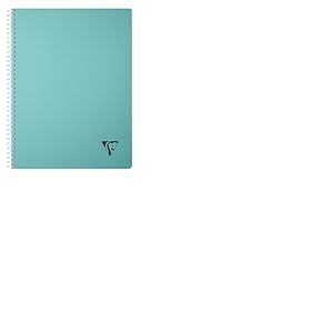 Clairefontaine 327120C Collection Linicolor ESSENCE Un Cahier à Spirale - A4 21x29,7 cm - 180 Pages Petits Carreaux - Papier Blanc 90 g - Couverture Polypro Transparent - Bleu Lagon