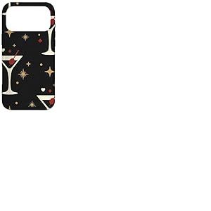 Retro Casino Verre &agrave; Cocktail Ic&ocirc;nes Jaune Allover Vibe Coque pour iPhone 17 Pro Max