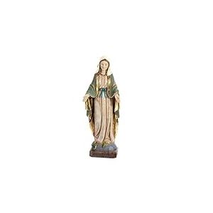 Inmaculada Romero IR Figurine Vierge Miraculeuse 31 Cm. Socle Sculpture Médailles Latérales Rayons