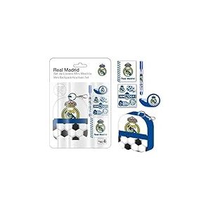 CERDÁ LIFE'S LITTLE MOMENTS Ensemble de papeterie mini sac à dos Real Madrid, kit scolaire officiel avec fournitures et design compact - Sac à dos enfant Real Madrid