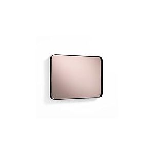 Tomasucci Wink Design Miroir Mural AFTERLIGHT, Cadre en Acier Noir Mat, Miroir Rose dor&eacute;, 40 x 30 x 3 cm