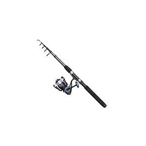 DAM Full Tech Tele Spinning Combo, Canne à pêche et Moulinet pour la pêche en Eau Douce, brochet, Perche, Sandre et Autres, léger et Polyvalent, Noir et Gris, Canne de 2,40 m à Vitesse modérée, 3000