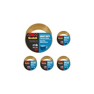 Scotch Ruban d’emballage extra-résistant, havane, 48 mm x 20,3 m, 1 rouleau/paquet (Lot de 5)