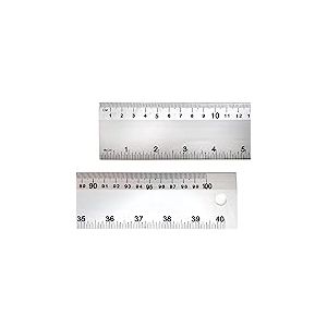 Artway - Règle en Aluminium - unités de mesures en centimètres/Pouces - 100 cm/40", Argenté