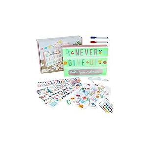 Light Box A4 Rose Or 16 Couleurs avec 400 Lettres et Emojis, 10 Cartes Premium, Télécommande, 2 Marqueurs - BONNYCO | Ç Inclus | Boite Lumineuse Message, Idee Cadeau Femme, Deco Chambre Ado Fille