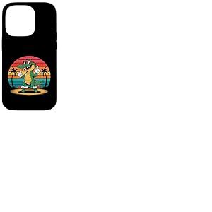 Cool Skater Crocodile Croco Alligator Sunset Design rétro années 80 Coque pour iPhone 14 Pro
