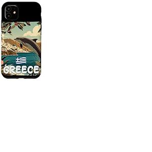 Superbe Costume de Dauphin Grec avec Vue sur la Gr&egrave;ce Coque pour iPhone 11