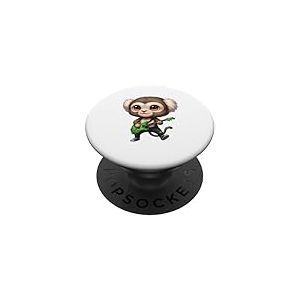Mignon Joueur de Guitare Marmoset Rock Star Musique PopSockets PopGrip Adh&eacute;sif