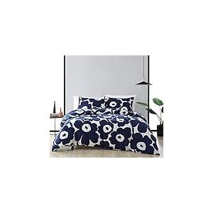 Marimekko | Couette 100% Coton Douce et Respirante, pour Toutes Les Saisons, prélavée pour Plus de Douceur, Indigo, très Grand lit