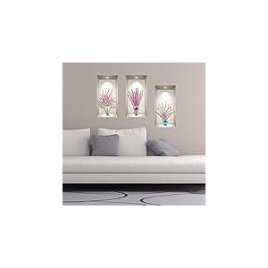 Stickers adh&eacute;sifs 3D | Sticker Mural Autocollant effet 3D fleurs bouquets de cerisier - Stickers muraux Chambre Adulte - Stickers muraux 3D - D&eacute;co Salon - Autocollants muraux Trompe l'oeil | 80x120cm