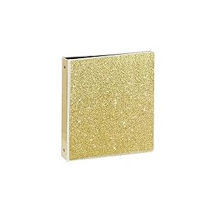 NatureTouch Classeur &agrave; 3 anneaux, organiseur de classeur &agrave; paillettes de 2,5 cm (26,6 x 29,9 cm) pouvant contenir 300 pages de format lettre de 21,6 x 28,9 cm, &eacute;tanche et durable, dor&eacute;, 1 paquet,