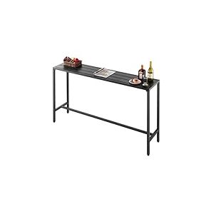 VEVOR Table de Bar Haute Ext&eacute;rieur, 160 x 37,5 cm, Table &agrave; Manger Rectangulaire, avec Plateau &Eacute;tanche, Structure en M&eacute;tal Robuste, Mobilier de Jardin pour Patio, Terrasse, Bord de Piscine, Int&eacute;rieur