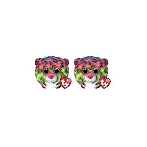 Ty- Dot Leopard Puffies Peluches, 2007539, Multicolore (Lot de 2)