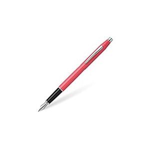 CROSS Classic Century Stylo plume laqu&eacute; corail nacr&eacute; avec attributs en chrome poli