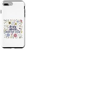 Pray More Fleur Fleur Idée cadeau religieuse prière Coque pour iPhone 7 Plus/8 Plus