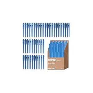 Maya Professional Tools Eco2100 &deg;C-2/2 du Pen d&eacute;tectables par les m&eacute;taux et rayons X, Normal d'encre, avec clip, Lot de 50, corps Bleu, Bleu d'encre
