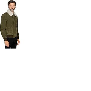 Schott NYC Homme Lc2410s Blouson Cuir, Kaki, M EU