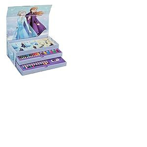 Undercover - Mallette de coloriage La Reine des Neiges 44 pièces – Kit créatif pour enfants avec 3 compartiments pleins de plaisir à colorier – Crayons de couleur poster, autocollants – Pour enfants à